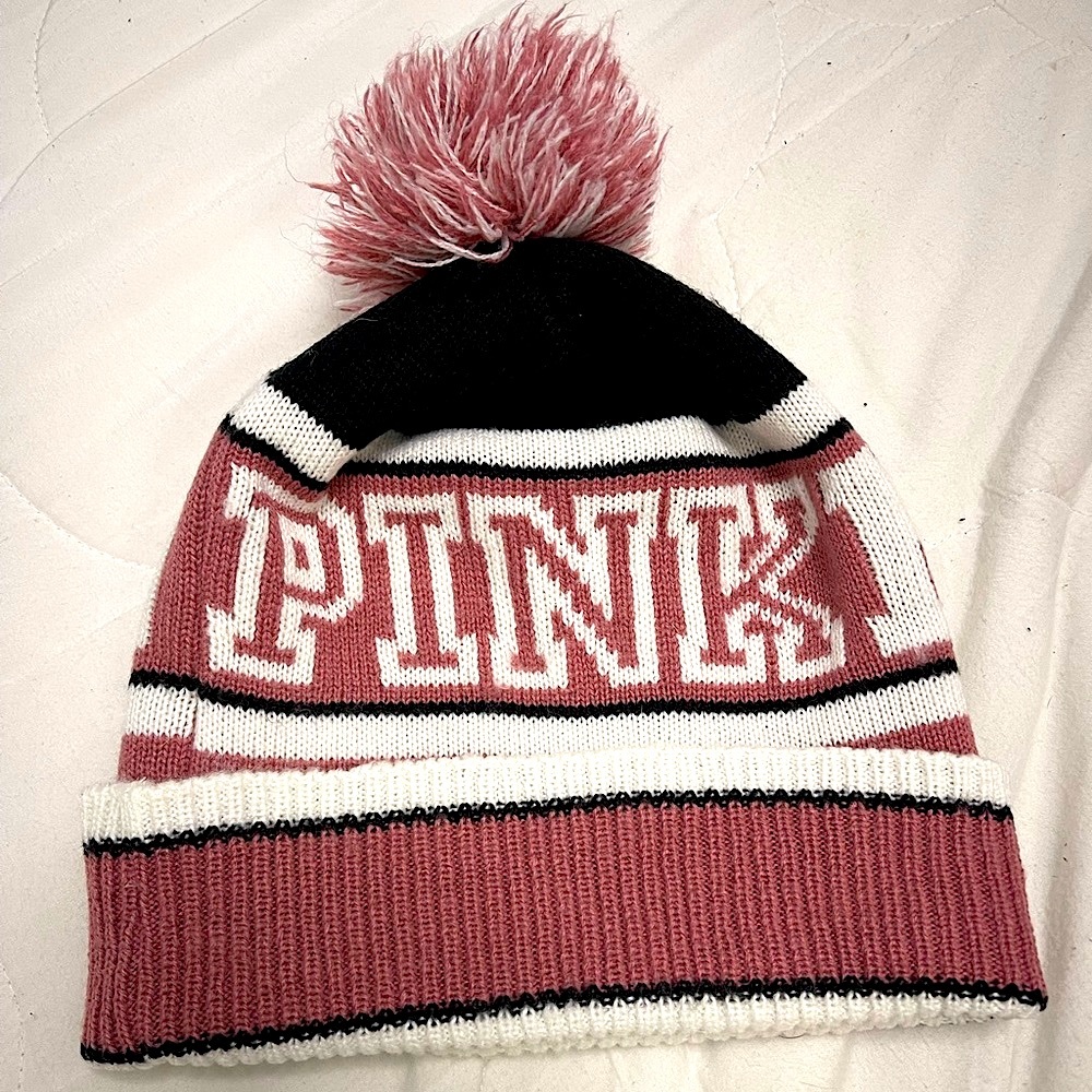 Pink Victoria's Secret Pink Nation Pom Pom
Beanie Winter Hat Size OS